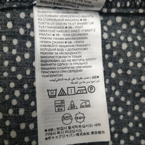 Gap Ladies Size Large Black with White Dots V-neck Dress - Picture 7 of 12